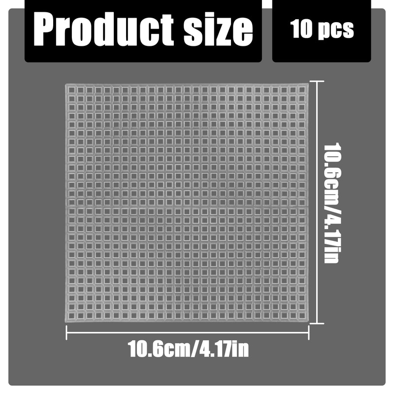 WELANE Plastic Canvas Sheets, 10 PCS Transparent Mesh Canvas for