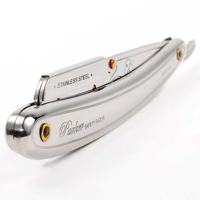 Parker Men’s SR1 Stainless Steel Straight Edge Razor With 5