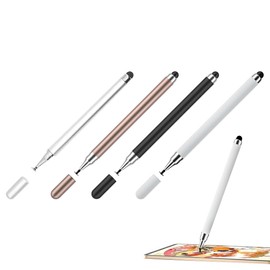 Stylus Pens for Touch Screens, 4 Pieces Universal Tablet Pen Capacitive 2 in 1 Stylus, with Palm Rejection, Tilt Sensitivity, for Tablet, multi-color(White, Black, Silver, Rose Gold)