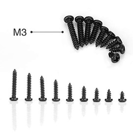 Tornillos Autorroscantes M3, Acero Inoxidable Negro de 450 Piezas M3 *
