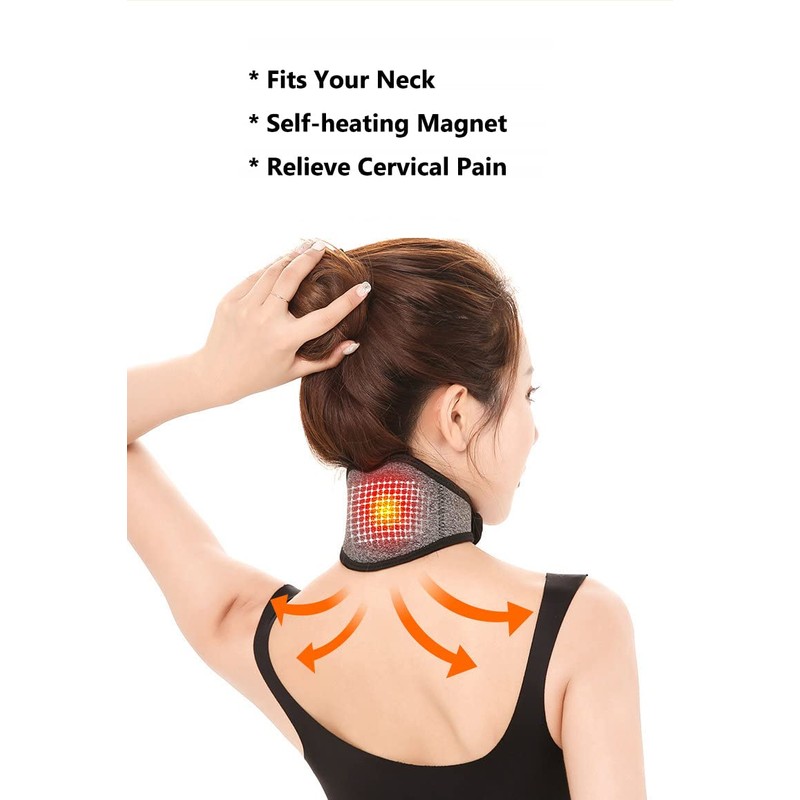 Qchomee Self Heating Neck Brace Support Magnets Neck Wrap Treating