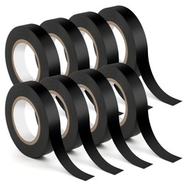 LOBVABA 8 Stück Isolierband，Isolierbander，Selbstklebendes Isolierband 16mm*20m，Elektro-Isolierban，PVC Elektriker Klebeband Schwarz zum Isolieren，Reparieren & Bündeln