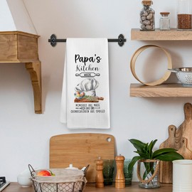 XNXLDYLH Best Great Papa Gifts Gift from Grandkids Grandson Granddaughter, Fathers Day Christmas Birthday Kitchen Gifts Gift for Papa, Papa's Kitchen Dish Hand Tea Towels, 16x24 Inch