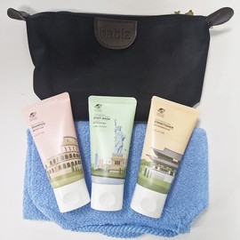 Hobby's 5-piece travel set pouch bamboo bamboo towel Hobby's 5-piece travel set pouch bamboo Exfoliating Scrubber 2ea