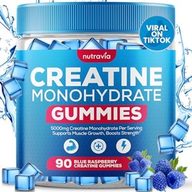 Creatine Gummies with 5g Creatine Monohydrate for Men and Women - Strength, Endurance, Muscle - Micronized Clean HCL Balanced Instantized Creatina Gummy Monohidratada en Polvo USA Made (90 Gummies)
