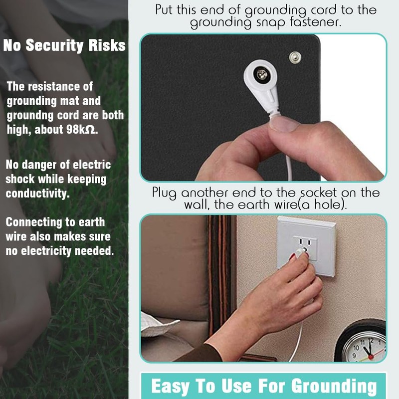 Grounding Mat for Bed, Desk, Floor, Grounding Mat for Sleeping