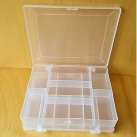 2 x Small Double Sided 16 Compartment Box - Fishing Tackle/Bait/Lure/Art/Craft/Stationery/Beading/DIY Accessories
