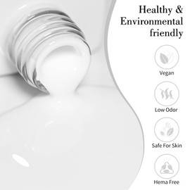 CANNI White Gel Polish, 1Pcs Gel Polish Pure White Color Gel White Polish Nail High Gloss Soak Off U V Gel Nail French Nail Manicure Salon DIY