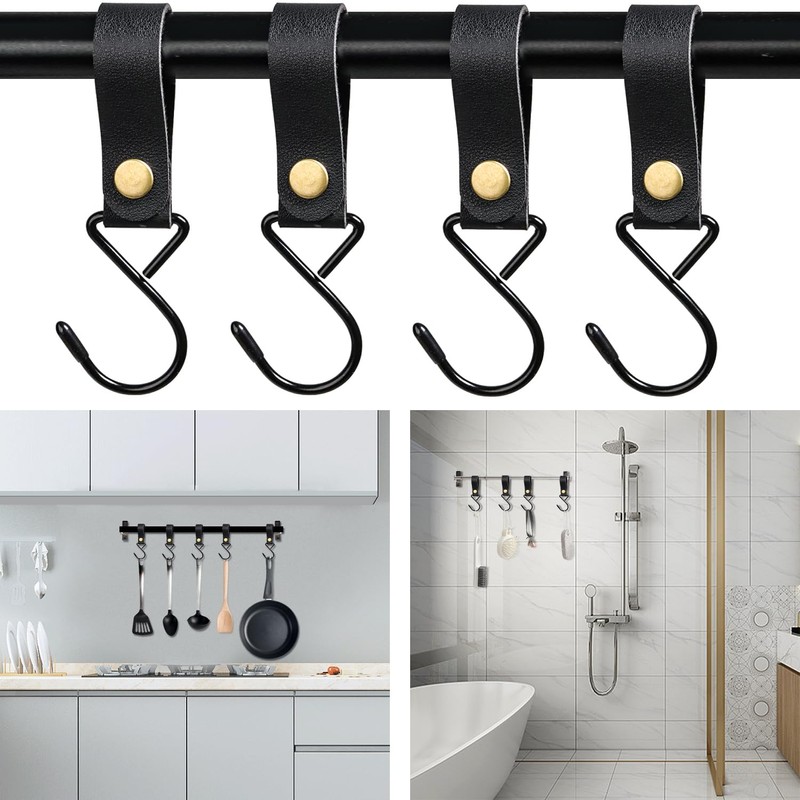 TYFYH Leather S Hooks 8 Pieces S Hooks with Leather