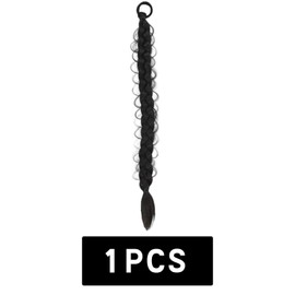 Traziewell Hair Braids Long Braided Ponytail Extension with Hair Tie 24 inch Natural Black Straight Wrap Around Hairpiece for Women Synthetic Hairpieces for Daily Wear 3419