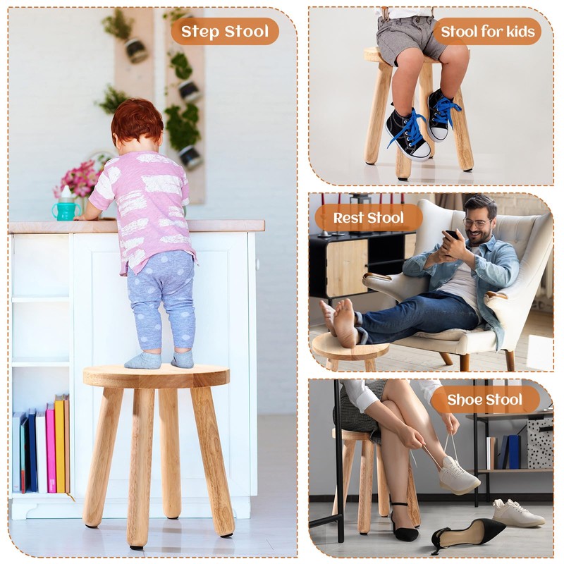 Wenqik 1 Pc Wooden Step Stools 10 Inch Stool Matched