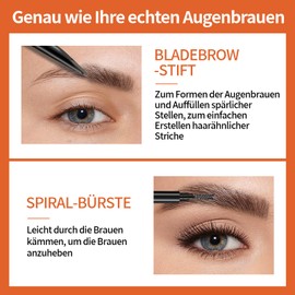 Noerrors Eyebrow Pencil Microblading in Dark Brown, Precise Slim Fine Eyebrow Pencil with Double End and Brush, Waterproof, Long-Lasting Smudge-proof Natural Mechanical Eyebrow Makeup