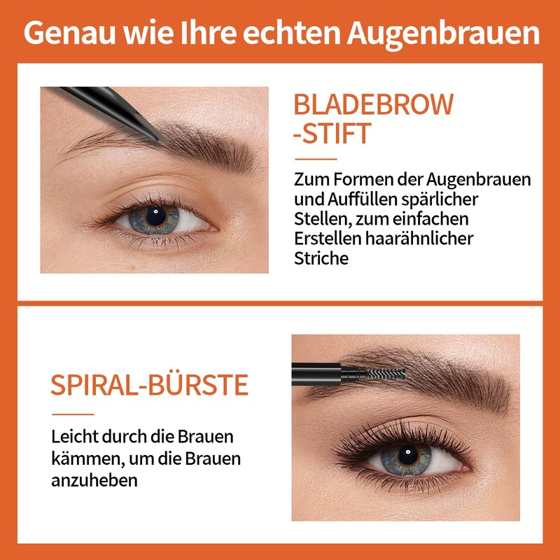 Noerrors Eyebrow Pencil Microblading in Dark Brown, Precise Slim Fine