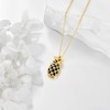 POPLYKE Gold Plated Pineapple Pendant Necklace Sterling Silver Black Pineapple