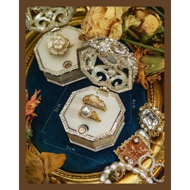 BEAUTY NEST Vintage Ring Box for Wedding Ceremony Small Engagement Ring box for Proposal Unique Ring Bearer Boxes for Wedding Ring Holders Valentines Day Gifts for Her Women Girl Jewelry Box(1 Ring)