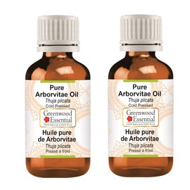 Greenwood Essential Pure Arborvitae Oil (Thuja plicata) Cold Pressed (Pack of Two) 10ml X 2 (0.66 oz)