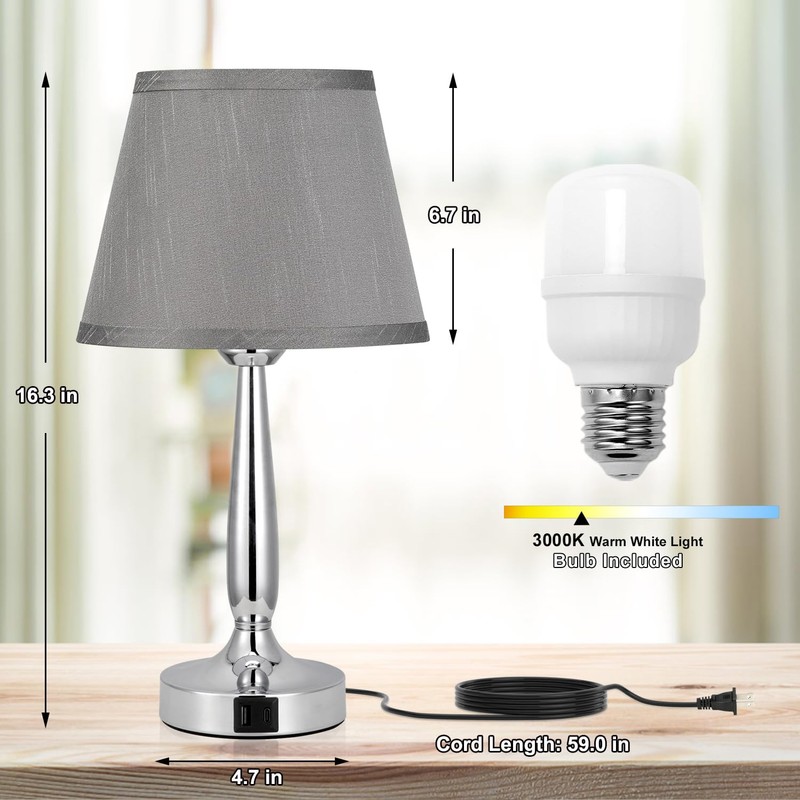Kakanuo Touch Table Lamp for Bedroom, Small Bedside Lamp with
