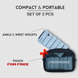 NOORSIDE Ankle weights and Adujstable Wrist Weights for Women and Men | Set of 2 (1.1 lb Each) | One Size Fits All | Perfect For Walking, Running, Pilates, Yoga, Workout (OCEAN)