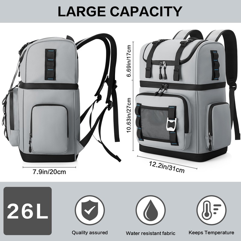 YOUNGOA Large Waterproof Insulated Cooler Backpack for Men & Women,