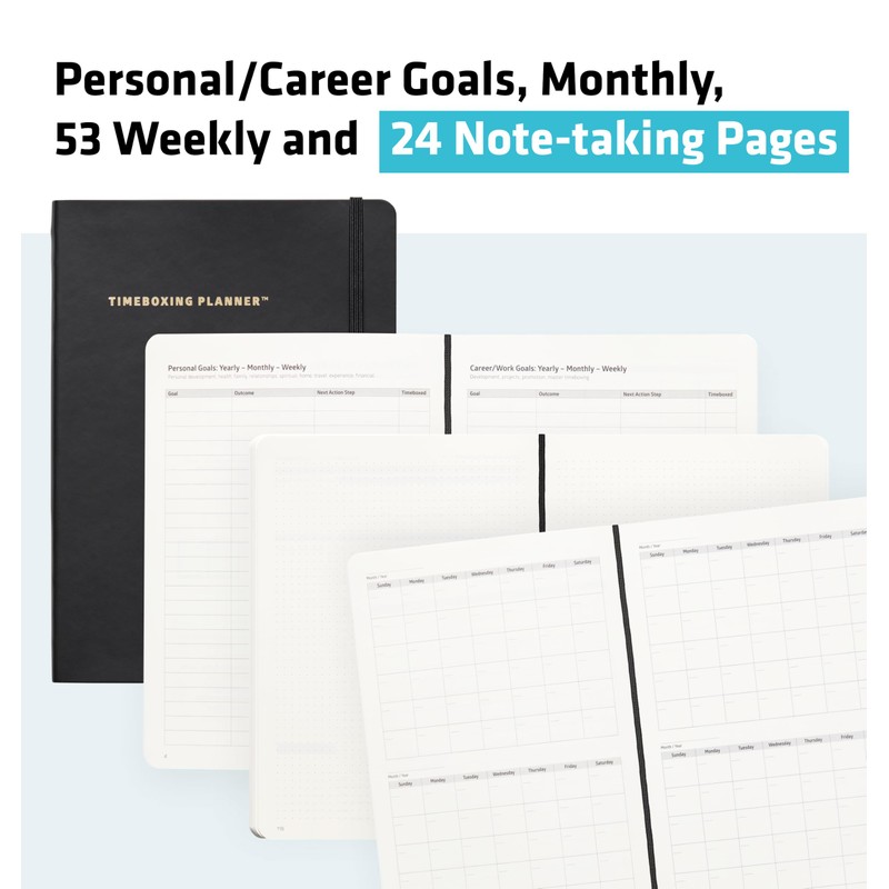 Timeboxing Planner - Weekly,Daily & Monthly Journal - Increase Productivity