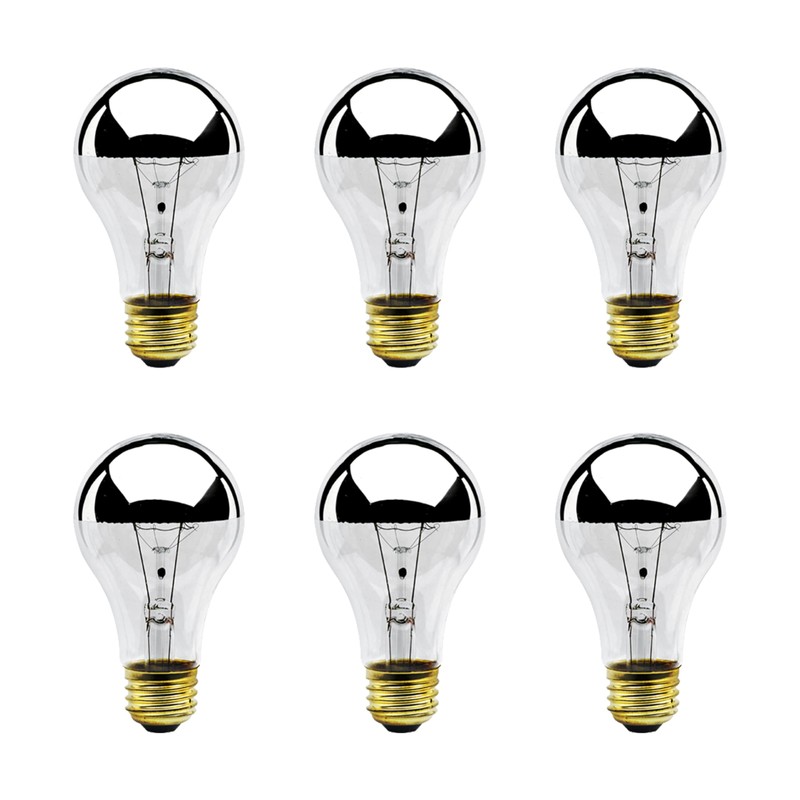 Bulbrite 60A19HM Half Chrome 60W A Shape Bulb (6 Pack)