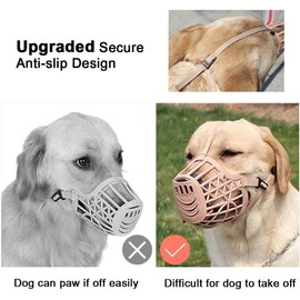 Dog Muzzle, Basket Cage Muzzle for Small, Medium, Large Dogs to Stop Barking, Biting and Chewing (Beige, 1)