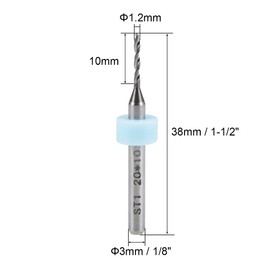 sourcing map PCB Drill Bits 1.2mm Tungsten Carbide Rotary Tool Jewelry CNC Engraving Print Circuit Board Micro Drill Bits 1/8 Inch Shank 10 Pcs