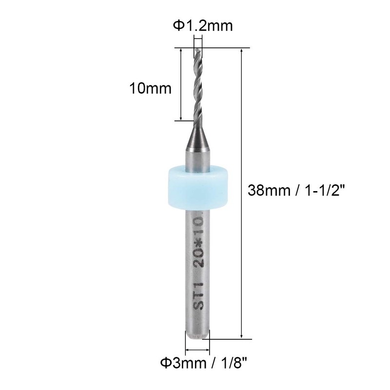 sourcing map PCB Drill Bits 1.2mm Tungsten Carbide Rotary Tool