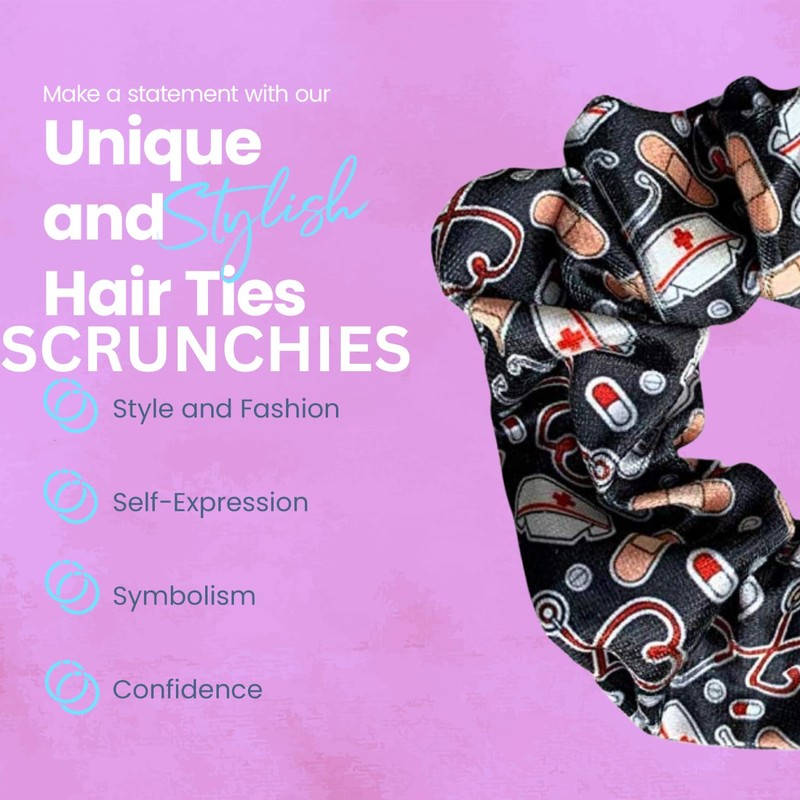 Infinity Collection Nurse Scrunchie, Hair Ties, and Nursing Elastics Gift