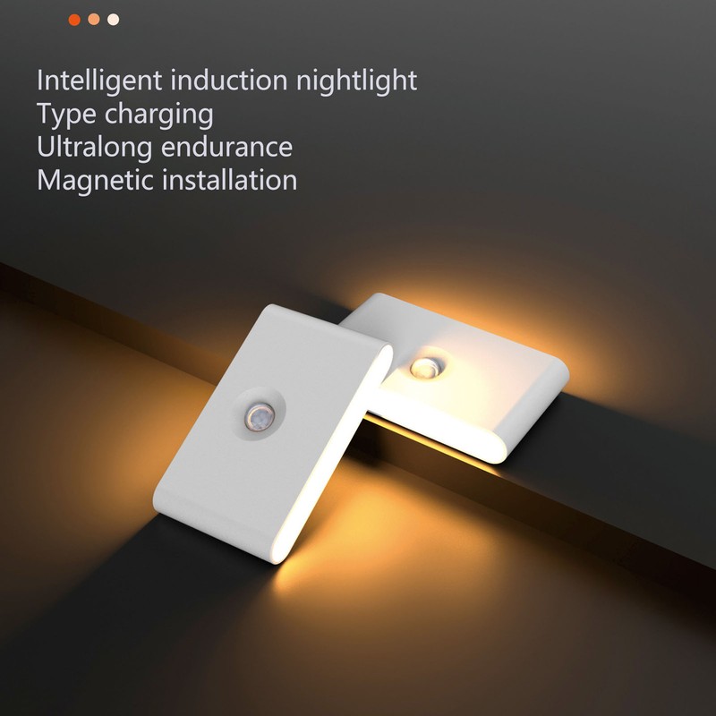 LED Motion Sensor Light Type C Rechargeable 360 Degrees Rotated