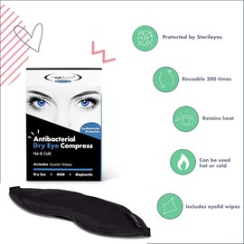 The Eye Doctor Essential Treatment Bundle - Reusable Hot Cold Eye Compress & 20x Single Use Tea Tree Eyelid Wipes for Dry Eye, Blepharitis & MGD - Microwave Safe Mask