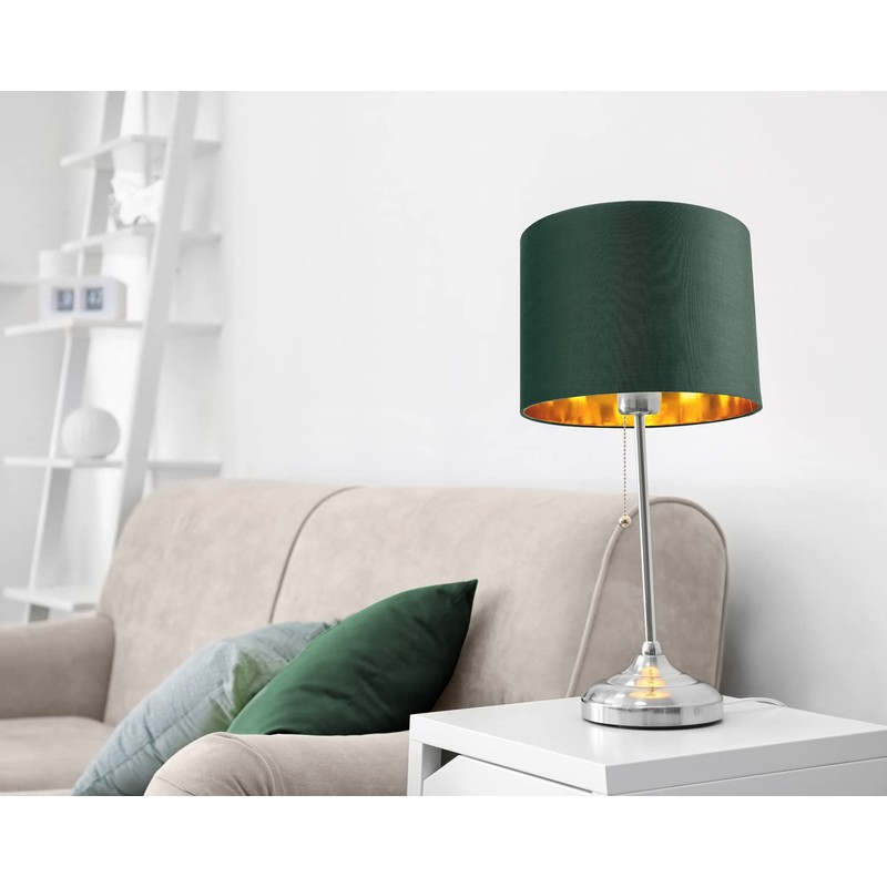 Contemporary and Chic Forest Green Cotton 10" Table or Pendant