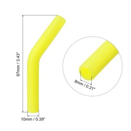 uxcell 8pcs Silicone Straw Tips, Silicone Straw Elbows Tip, Soft Reusable Metal Straw Covers Fit for 8mm/0.31" OD Stainless Steel Straws, Yellow