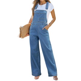 Vetinee Overalls Women Denim Overall Outfit Casual Jump Suits Women Clothing Comfy Vacation Outfits for Women Jean Jumpsuit for Women Denim Denim Jumpsuit Quiet Harbor Large Fits Size 12 / Size 14