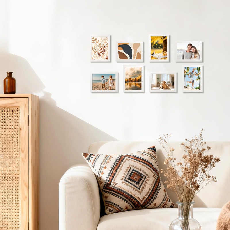 SDLDEER 5x7 Picture Frame White Set of 4, Display Pictures