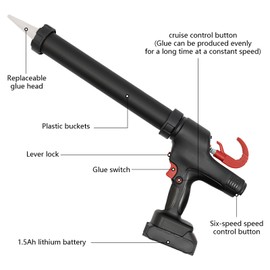 Cordless Caulking Gun, 6 Adjustable Speeds Handheld Cordless Caulking Guns 21V Battery Operated Caulk Gun Electric Adhesive Caulking Gun Tool Kit w/Toolbox for Filling, Sealing
