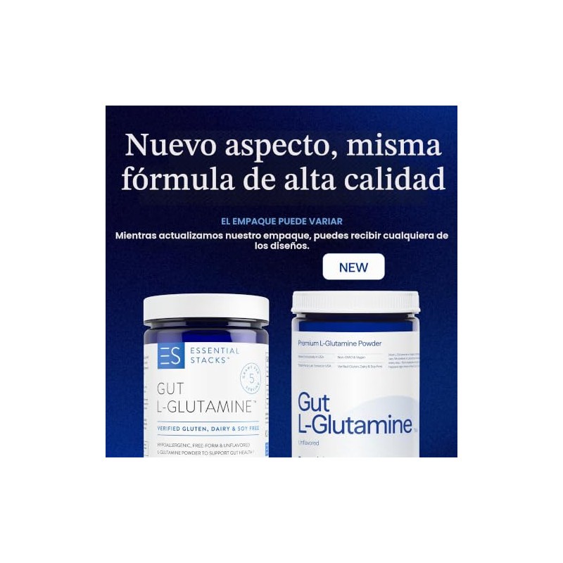 Essential Stacks L-Glutamina Intestinal - 300 g - Sin Gluten,