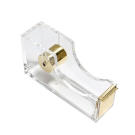 Desktop Golden Tape Dispenser, Heavy Duty Stylish Gold Non Skid Tape Holder Cutter, Aesthetic Decor for Home, School and Office Supplies (Golden)