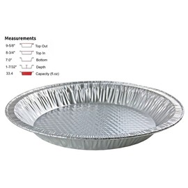 PACTOGO 10" (Actual Top-Out 9-5/8 Inches - Top-In 8-3/4 Inches) Aluminum Foil Pie Pan - Disposable Baking Tin Plates Waffle Bottom (Pack of 12)