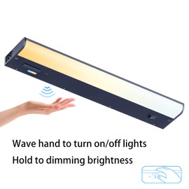 LAMPAOUS Overhead Lights with Plug 120V 5CCT Color, Sensor Activated Workbench Light, Fluorescent Lighting Fixtures Replacment for Kitchen, Office,Desk Top Ceilling Lights (18 INCH 1PACK)