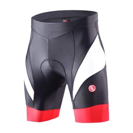 Men's Cycling Shorts Padded Bicycle Riding Half Pants Bike Biking Cycle Tights Black Red