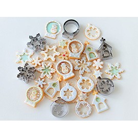 cotta 91944 Christmas Cookie Shape, Snowflakes, Flowers, Silver, W2.3 x L2.7 x H0.8 inches (5.9 x 6.8 x 2 cm)