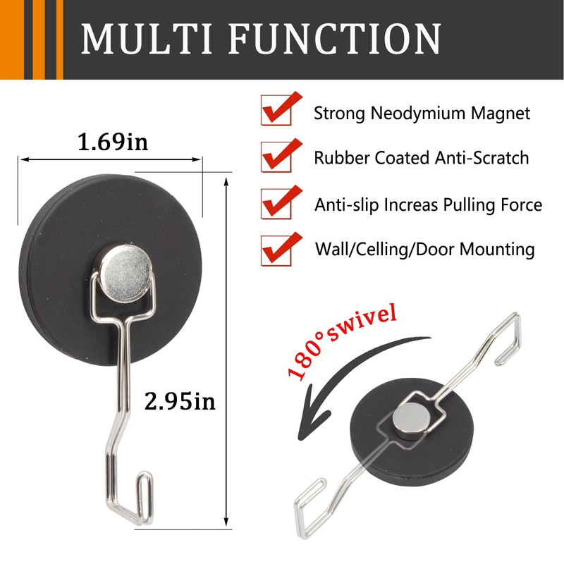 DUGUJIUJIAN Magnet Hooks, Kitchen Essentials Refrigerator Magnets with Hooks for