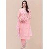 TRENDMALLS Women's Cotton Embroidery Kurta Pant Suit Set (TM.G103-LightPink-M)