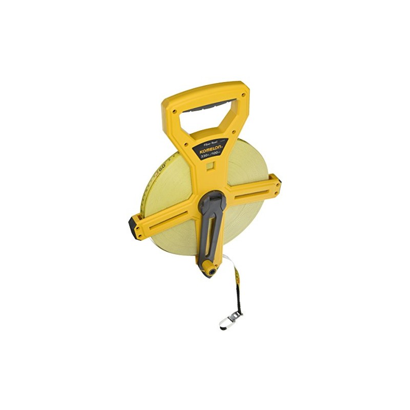 Komelon 66330IM Open Reel Fiberglass Tape Measure, 330-Feet, Hi-Viz Yellow