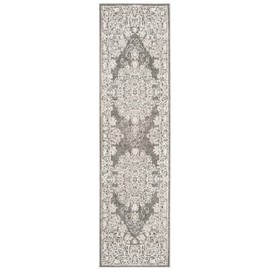 Safavieh Reflection Collection RFT664B Vintage Distressed Runner, 2'3" x 6' , Dark Grey / Cream