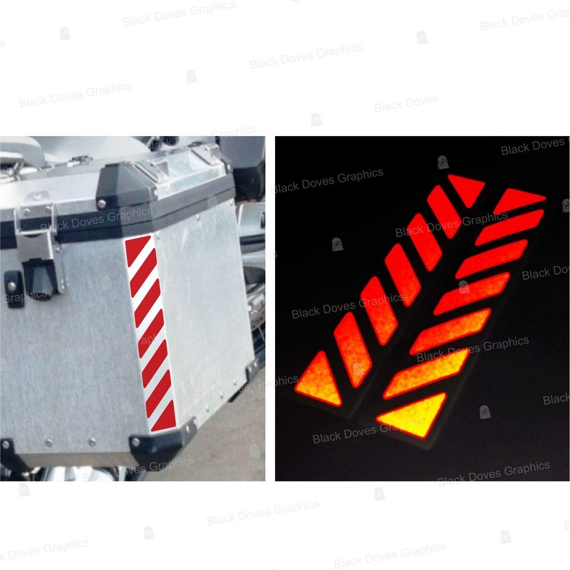 2pcs Reflective STICKERS for Touratech Motorcycle Aluminium Panniers (Red 030)