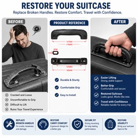Suitcase Replacement Handle for Luggage Repair – Comfortable Screw-On Carry Grip for Compatible Travel Cases and Bags