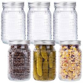 MirthMood 32 OZ Wide Mouth Mason Jars, 6 PACK Glass Mason Jars with airtight Lids, Quart mason jars wide mouth for Preserving, Meal Prep, Overnight Oats, Sauces,Honey, Jam, Yogurt or Jar Decor