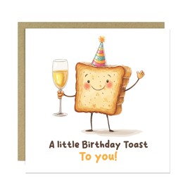 RED OCEAN Birthday Card Female Male A Little Birthday Toast Card For Him Her Mum Dad Grandpa Nan Grandad Friend Brother Sister Humour Birthday Card With Kraft Envelope